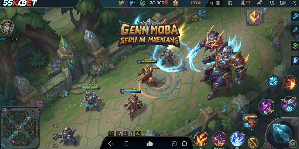 Tampilan gameplay seru dari 55KBET saat bertarung di arena.