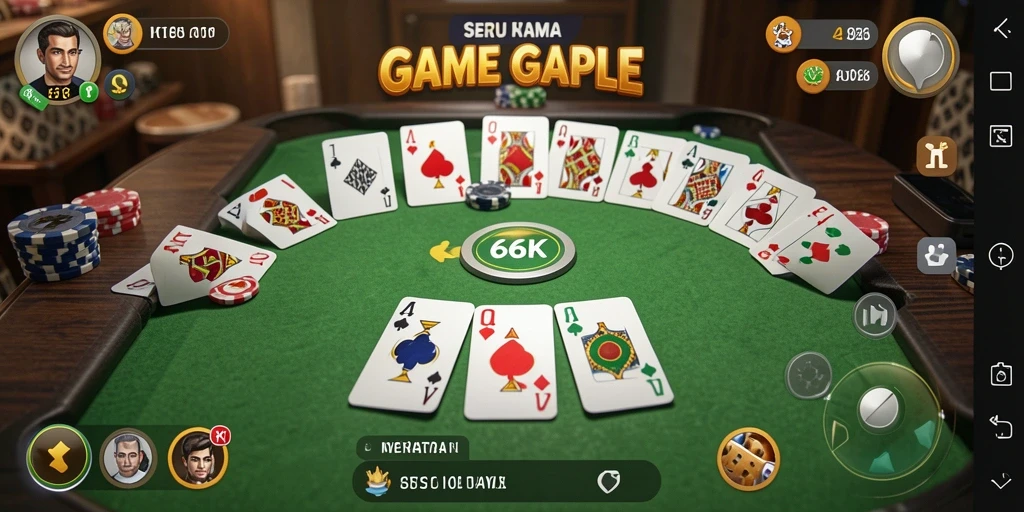 Screenshot gameplay seru dari game Gaple 66K.