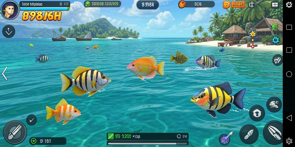 Tampilan gameplay Tembak Ikan yang seru dan penuh warna.