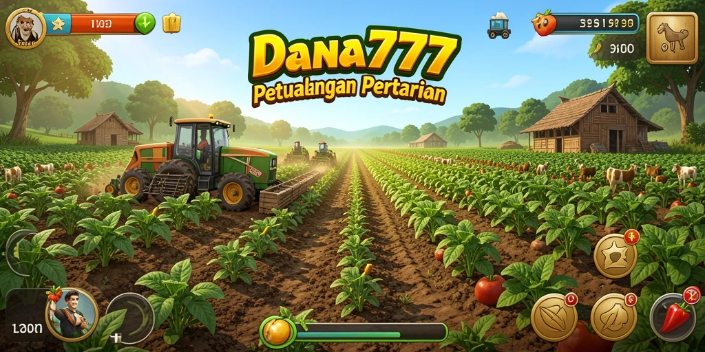 Screenshot DANA777 menampilkan aktivitas seru bertani di ladang.