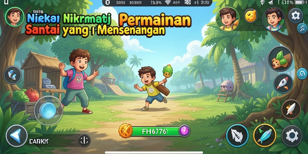 Screenshot gameplay FH6767 menampilkan karakter lucu dan grafis cerah.