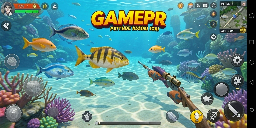 Gameplay seru menangkap ikan dalam GAMERP.