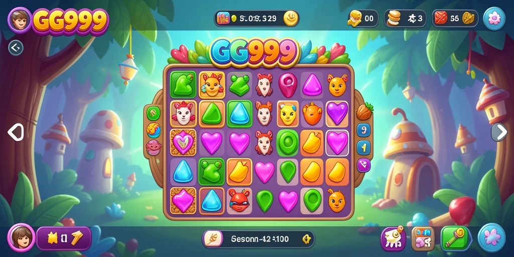 Screenshot gameplay GG999 yang penuh warna dan menantang.