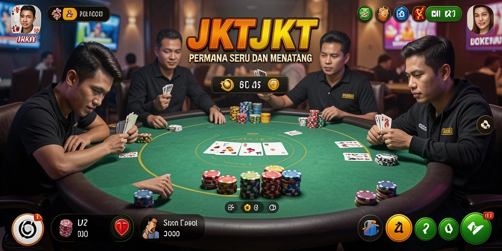 Screenshot gameplay Poker JKTJKT yang menarik dan seru.