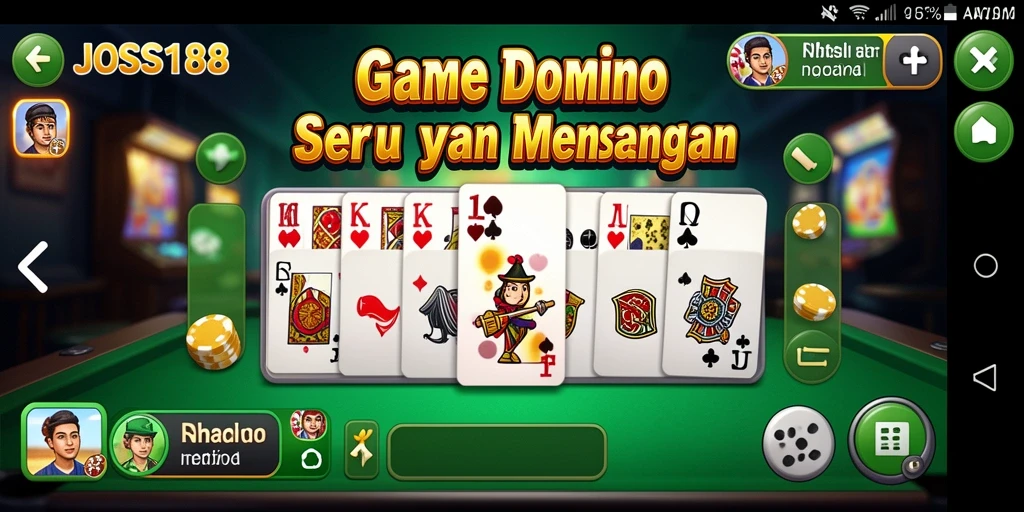 Tampilan gameplay seru dalam JOSS188, menghadirkan pengalaman domino yang menarik.