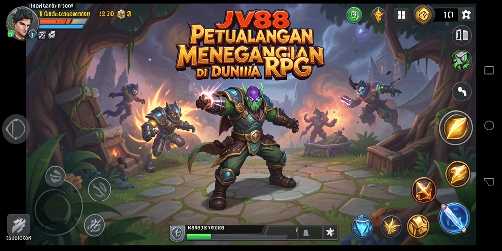 Screenshot gameplay JV88 yang menampilkan petualangan seru di dunia RPG.