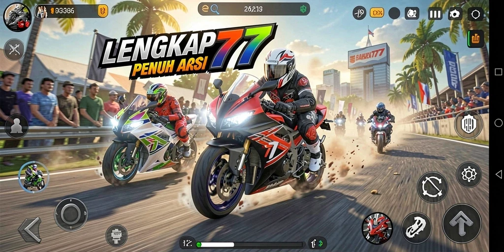 Gameplay seru balapan motor di LENGKAP777 yang penuh aksi.