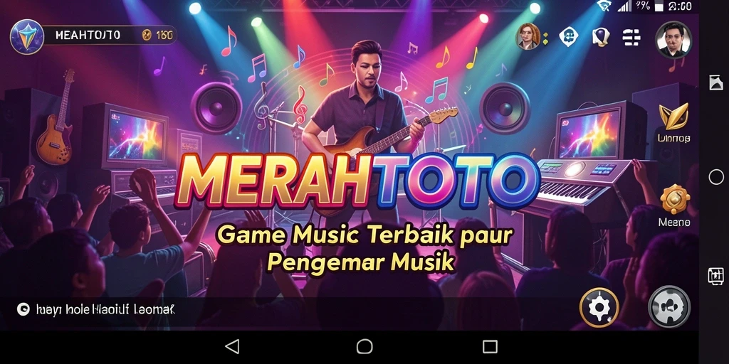 Tampilan gameplay MERAHTOTO yang penuh semangat dan musik.