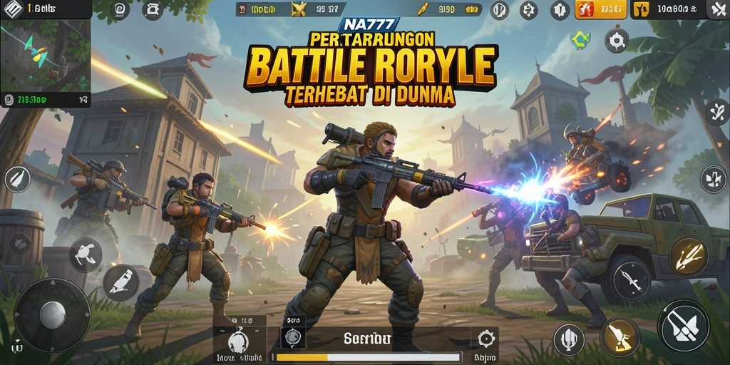 Tampilan gameplay NA777 dengan aksi pertarungan seru di Battle Royale.