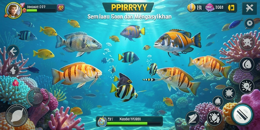 Screenshot menampilkan pengalaman seru dalam Tembak Ikan.