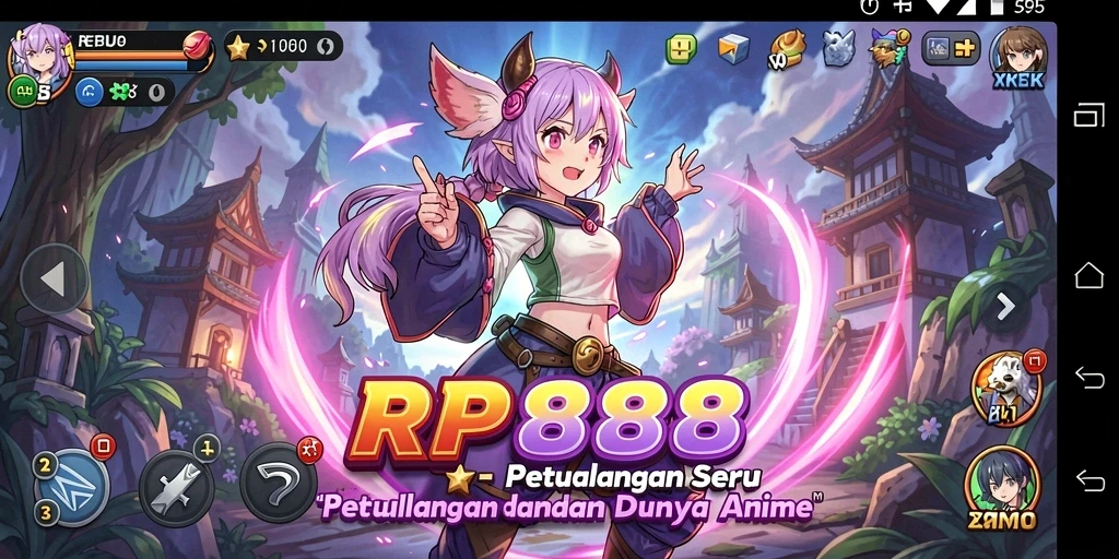 Tampilan gameplay RP888 yang menakjubkan dalam dunia anime.