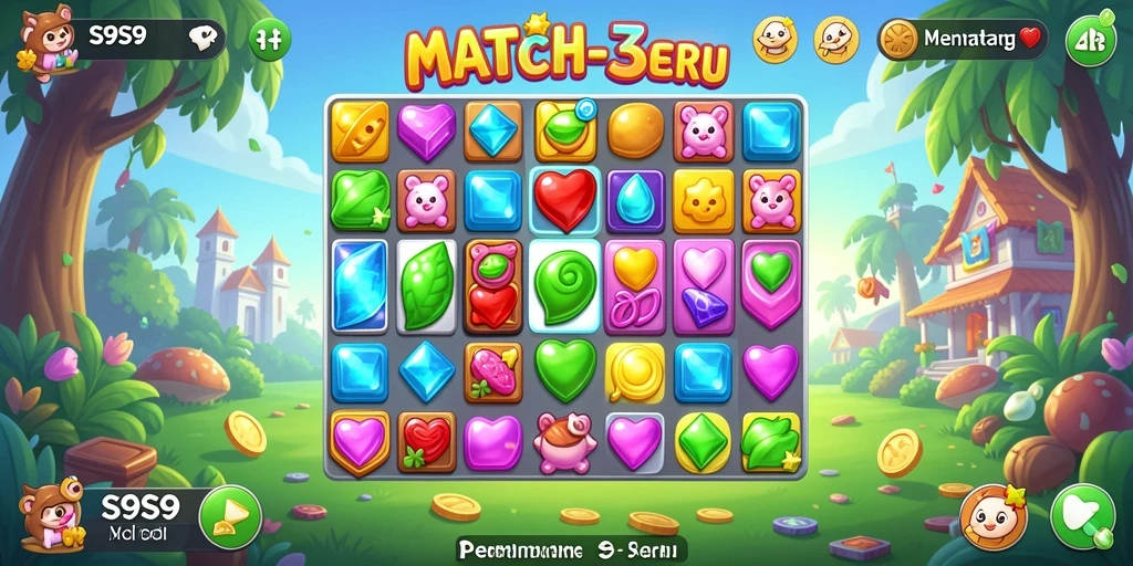 Screenshot menampilkan gameplay seru S9S9 dengan grafis berwarna-warni.