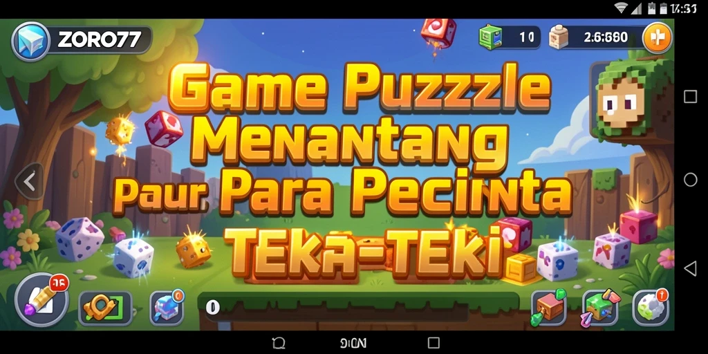 Tampilan gameplay ZORO77 yang seru dan menantang puzzle.